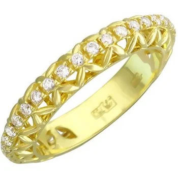 

Esthete ring with diamonds in 750 Yellow Gold