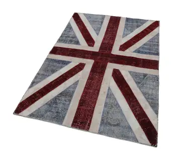 

123x183 Cm British Handmade Flag Patchwork Rug-4x6 Ft