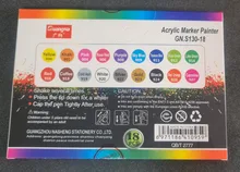 Gn-Rotuladores acrílicos de pintura acrílica, bolígrafos ideales para rotular tazas de porcelana, vidrio, roca, cerámica, lienzos de tela, o madera, 12 o 18 colores, de 0,7mm