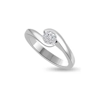 

Engagement ring R127 woman 18 CT white gold with natural diamond 0.20ct FVS1-INFINITY OF LONDON