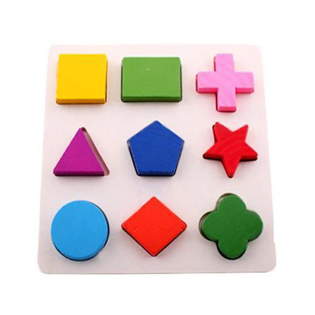 Wooden Educational Toy, Children Geometric Shape Block Building Puzzle Cognitive Matching Early Learning Tool Set Wooden Toy 5