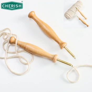 

Wooden Magic Embroidery Stitching Punch Needle Set Household Sewing Accessories with Hoop Fabric Cloth Kit Hand Sewing Tools