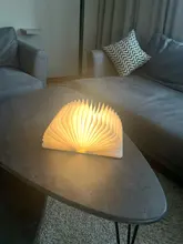 Table-Lamp Desk Led-Book Night-Light Wooden Magnetic Home-Decoration Foldable Creative