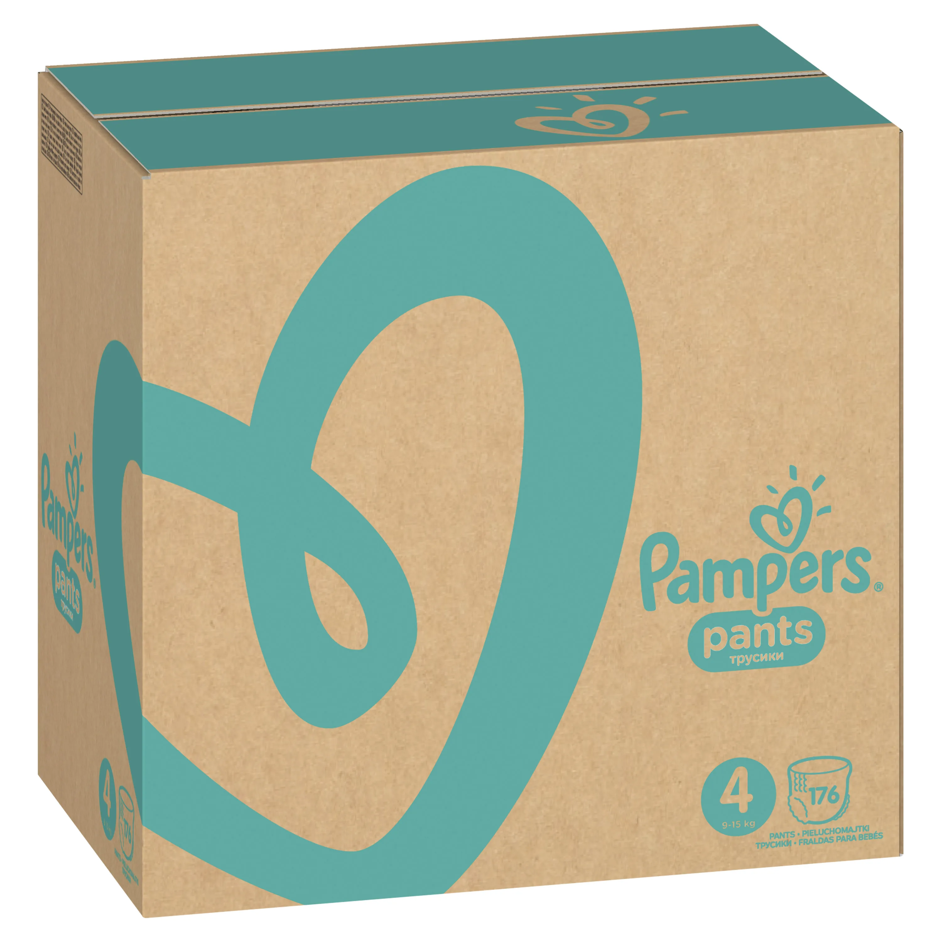 Подгузники-трусики Pampers Pants 9-15 кг, размер 4, 176шт