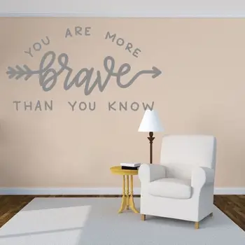 

You Are More Brave Than You Know Quotes Stickers Home Bedroom Wall Art Decoration Removable A002853
