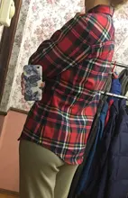 Plaid Shirt Outerwear Top Cotton Blouse Long-Sleeve Slim Female Autumn Winter And