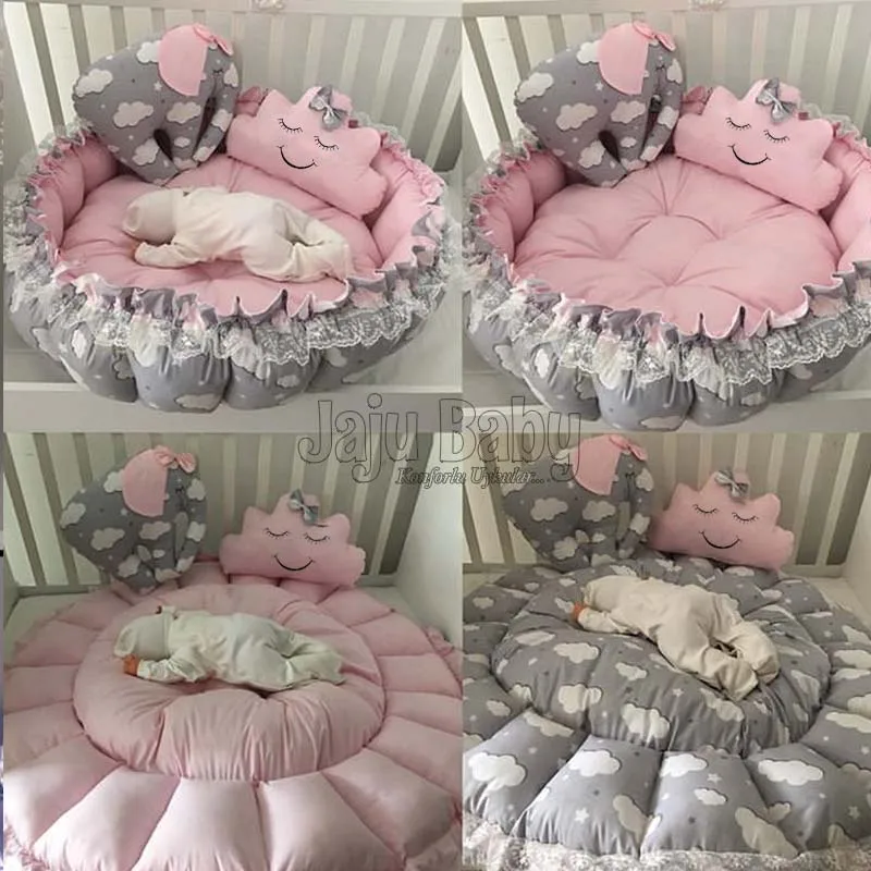 Игровой коврик Jaju Baby Серый слон розовый игровой для Babynest детское гнездо