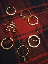 Tocona-Anillos de oro con piedras de cristal cuadradas brillantes para Mujer y hombre, Charms de estrellas geométricas, joyería para Mujer, venta al por mayor 9071