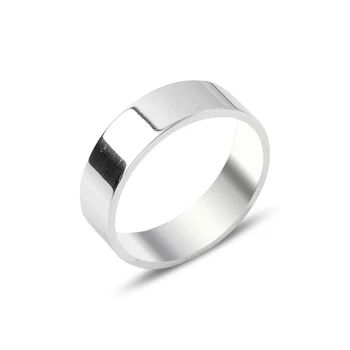 

Silver 925 Sterling 6mm Flat Simple Wedding Ring