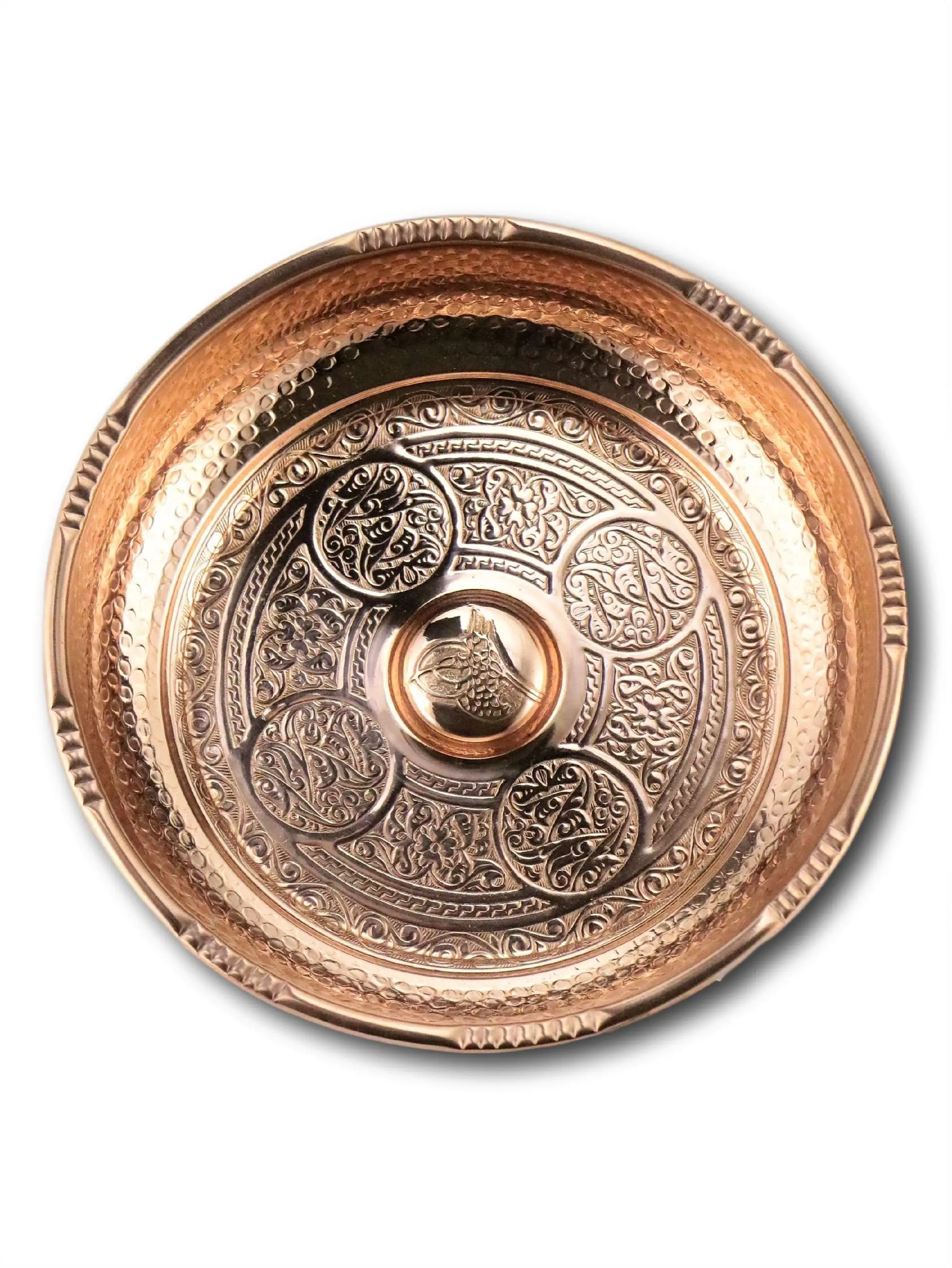 4 PCS 20 CM Copper Bath Bowl Handcrafted Embroidered Hand Made Ottoman Hamam