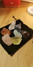 Cloth-Bag Crystal-Stone Gift Chakras Natural Unpolished-Collection Black Large Seven