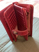 Long Wallet Purses Brown Rfid Black More-Function Large-Capacity Genuine-Leather Women