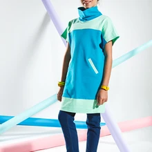 GemKids детское трикотажное платье для девочек из хлопка, двухцветное, дизайн, новинка