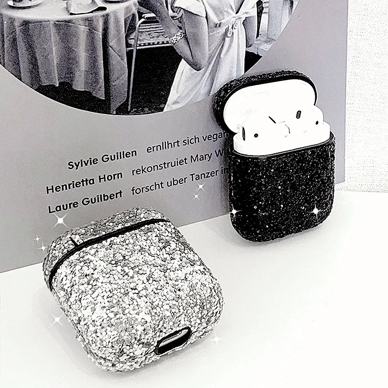 Colorful rhinestone Earphone case For Apple Airpods Accessories Bluetooth Bling Silicone hard Protective Cover airpods | Электроника