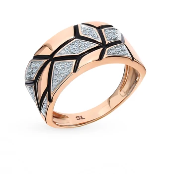 

Gold ring with diamonds sunlight sample 585