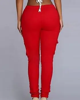 

GIL008 Women High Waist Trousers Slim Fit Slim Pants a001 Autumn Sexy Female Women's Fashion Casual