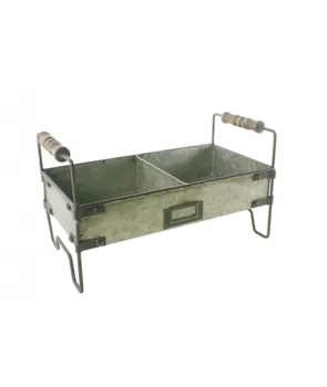 

Planter rectangular iron with two boxes. Measurements: 31x16 cm.