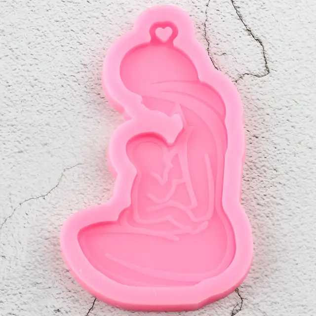 Fényes Szoptató Anya Baba Szilikon Penész Epoxi Kézműves Kulcstartó Polimer Agyag Ékszerek Kézzel Készített Varázsa Formák Medál - Image 4