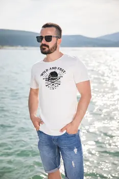 

Angemiel Wear, Wild And Free Wild And Free Cotton White Men 'S T-Shirt