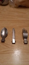 3 uds 1 set portátil al aire libre Camping viajes Picnic plegable de acero inoxidable cubiertos cuchara tenedor cuchillo vajilla envío gratis