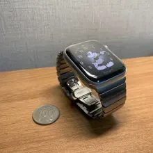 Correa de lujo para Apple watch, banda de 44mm y 40mm para iWatch de 38mm y 42mm, pulsera de reloj de acero inoxidable para Apple watch 5 6 se 3 4