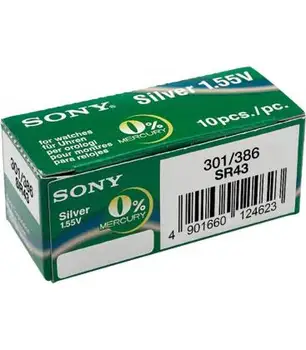 

Pilas de boton Sony bateria original Oxido de Plata SR43 1.55V blister 5X Uds