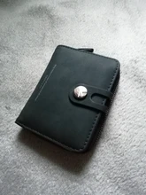 Monedero de cuero para damas, billetera con Clip para billetes, tarjetero