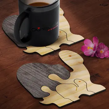 

Personalized Jigsaw Puzzle Cute Turtles Wooden Coaster-1 (4 PCs)