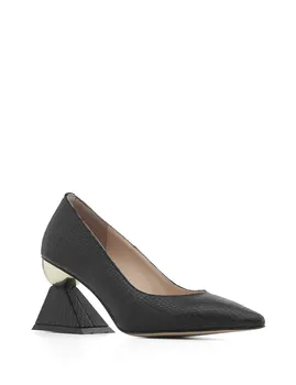 

ILVi-Genuine Leather Handmade Quoted Women's Pump Black Snake Women Shoes 2020 Spring Summer (Made in Turkey)