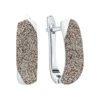 

Silver earrings with glitter sunlight sample 925