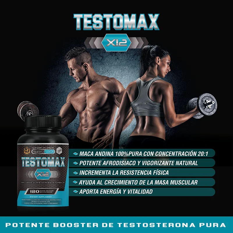 Healthy Fusion | Powerful pure testosterone Booster | Andean and taurine Maca | Increases muscle mass, performance and Libido | Vitamins/Minerals | Caps
