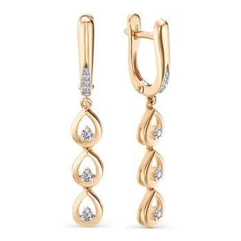 

Gold 585 sterling silver earrings with stones: Diamond