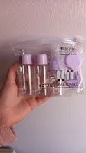 Mini botes de plástico para cosméticos, mini botellas de plástico para uso de crema cosmética para rostro, juego de 7 unidades, envases vacíos de plástico transparentes, kit de viaje