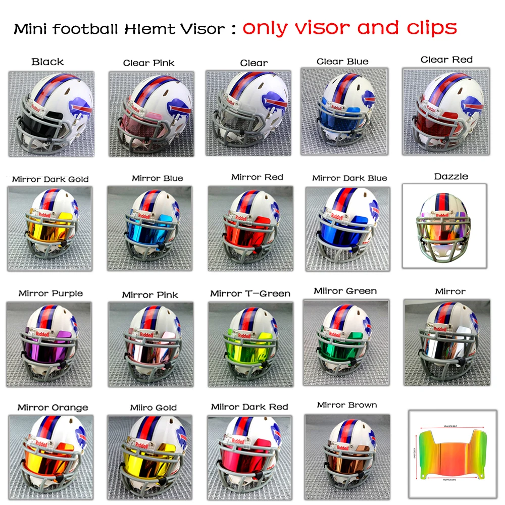 NFL Mini Football Helmet Visor Chrome 