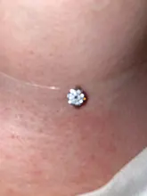 DoreenBeads de moda Invisible transparente línea de pesca collar de diamante de imitación de cuello de encaje de las mujeres joyería minimalista