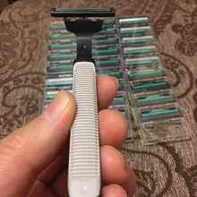 Máquina de afeitar de 2 capas, 6 uds./30 Uds., cuchillas de afeitar de seguridad, afeitado Manual, cuidado facial, eliminador de vello de barba
