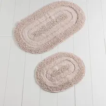 Bath Mats Non Slip Anti Mould Mats Non Slip Anti Mould Macoroni Pink 2'Li Set 60X100 Cm- 50X60 Cm