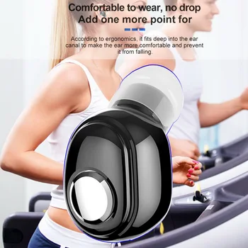 

100PCS Mini In-Ear Bluetooth 5.0 Earphone HiFi Sports Wireless Headset with Mic Earbud Handsfree Stereo Earphones