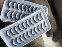 Pestañas 3D de visón, maquillaje, pestañas postizas largas naturales, extensión de pestañas llamativas, pestañas postizas hechas a mano, 10 pares