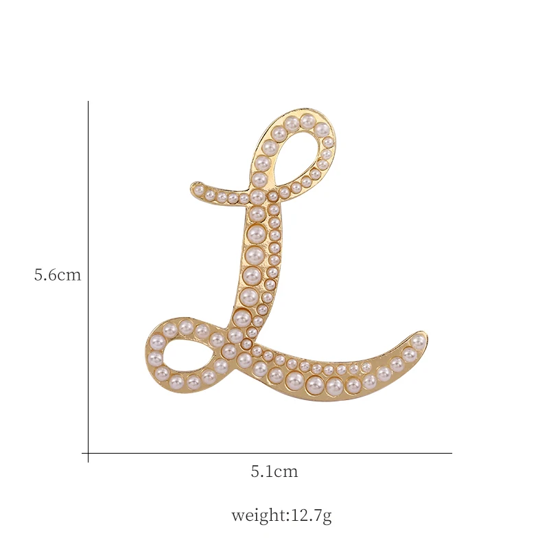 Pearl brooches English Initial Letters Simulated Pearls Brooch Pins Fashion Jewelry Accessories
