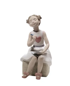 

NAO Figure My First Letter. Sculpture Decoration Girl. Girl Porcelain