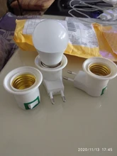 Converter-On/Off Bulb-Lamp Eu-Plug-Holder-Adapter Led-Light-Socket White To E27 for 1PC
