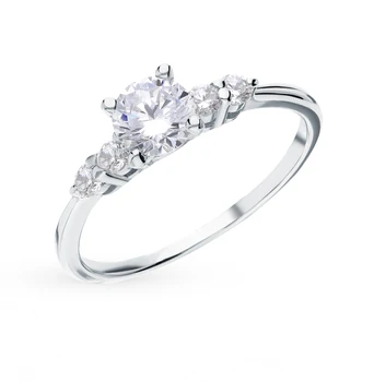 

Silver ring with cubic zirconia sunlight sample 925