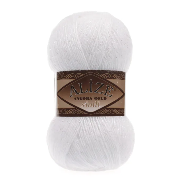 Alize Angora Gold Simli, Silvery, Knitting, Acrylic Yarn, Wool, Sweater Yarn, Crochet Yarn, Winter Yarn,n, Light Yarn, Lace 55