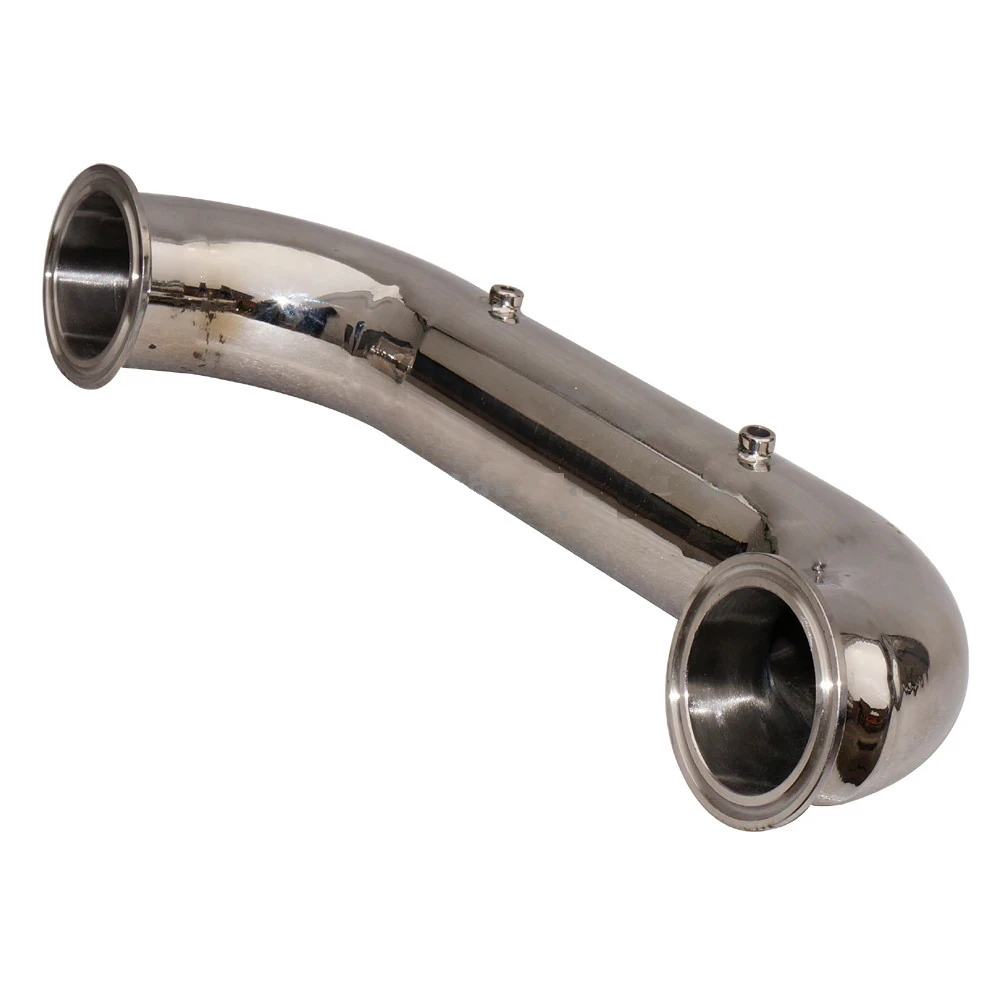 Tri-clamp 2''(51mm) OD64 180 degree bend pipe with holes for thermo sensors | Обустройство дома
