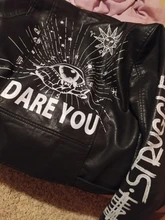 Jacket Punk Biker-Coat Rivets Leather Short Letters-Print Motorcycle Women Outwear Ailegogo