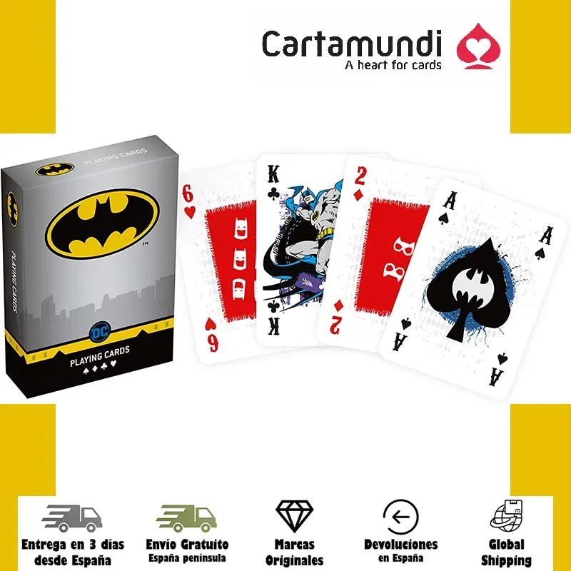 Cartamundi, Mazzo Di Poker, 55 Carte, Poker, Batman, Fumetti Super Heroes Dc, Gioco Da Tavolo, Carte Da Gioco, Adulti, Collezione, Da Collezione, Coll
