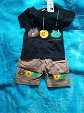 Conjunto de ropa de dibujos animados para niños y niñas traje de algodón de verano de 1, 2 y 3 años, camiseta y pantalones cortos