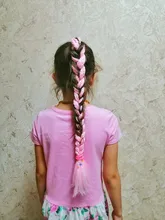 Coletero con banda de goma para el cabello, trenza sintética de ganchillo de 24 pulgadas, extensión de cabello rosa y arcoíris