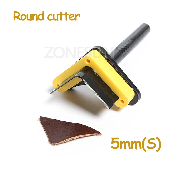 width 5mm ZONESUN DIY кожа обрезчик углов Наборы ручной пояс круглой огранки Удар ремня круглый Форма инструменты Угловой радиус 5/10/20 мм кожи филе - Цвет: width 5mm